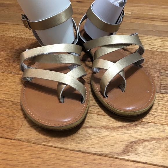 Strappy Gold Sandals - Picture 2 of 4
